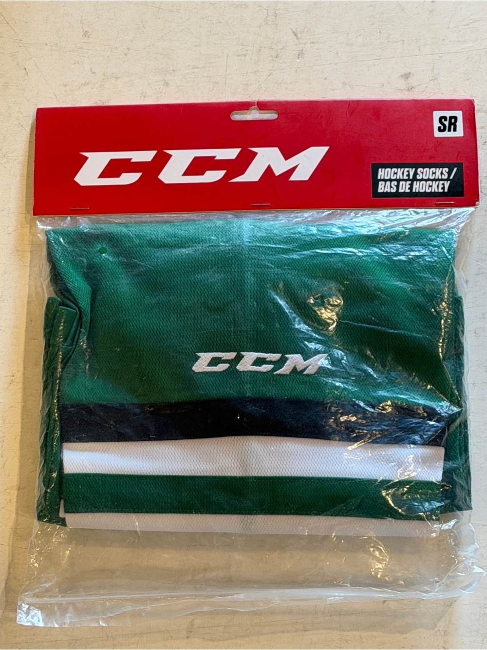 NWT CCM Senior Ice Hockey Socks 30" Green Navy Blue White Edge Mesh SR New